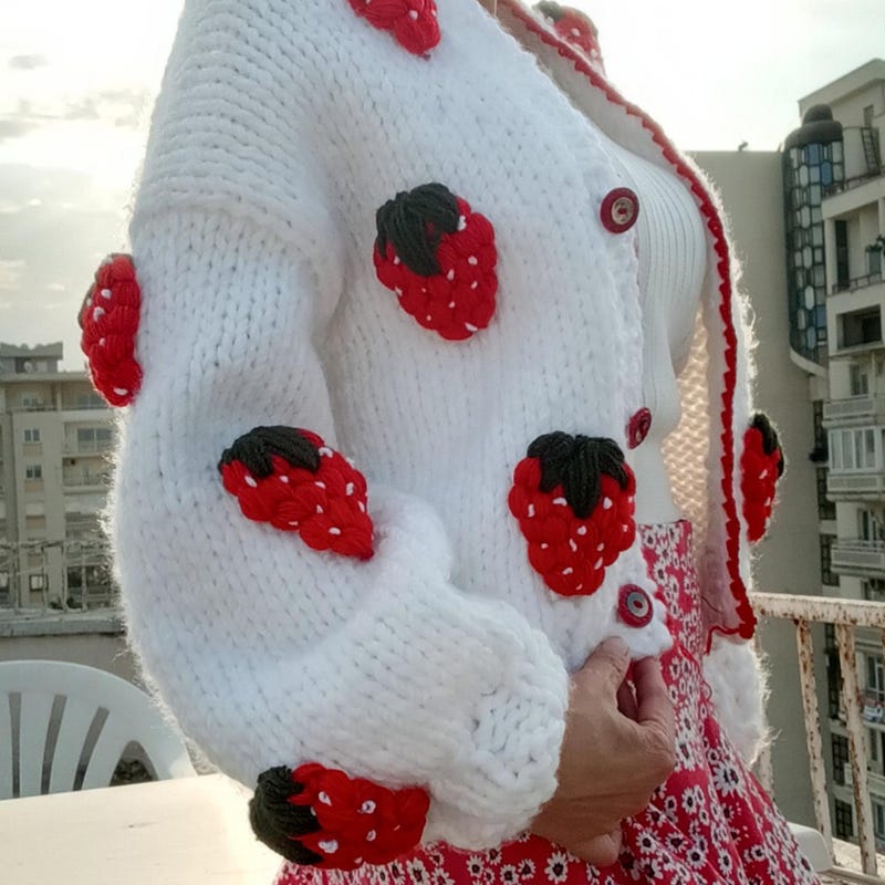 strawberry knit cardigan main image 1