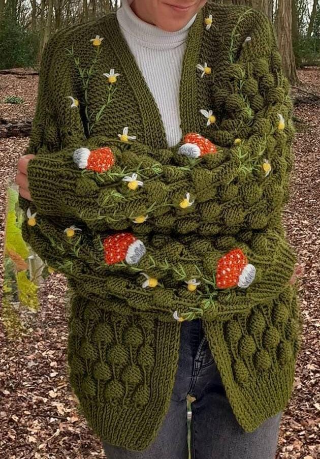 Moss Green Cardigan - Etsy