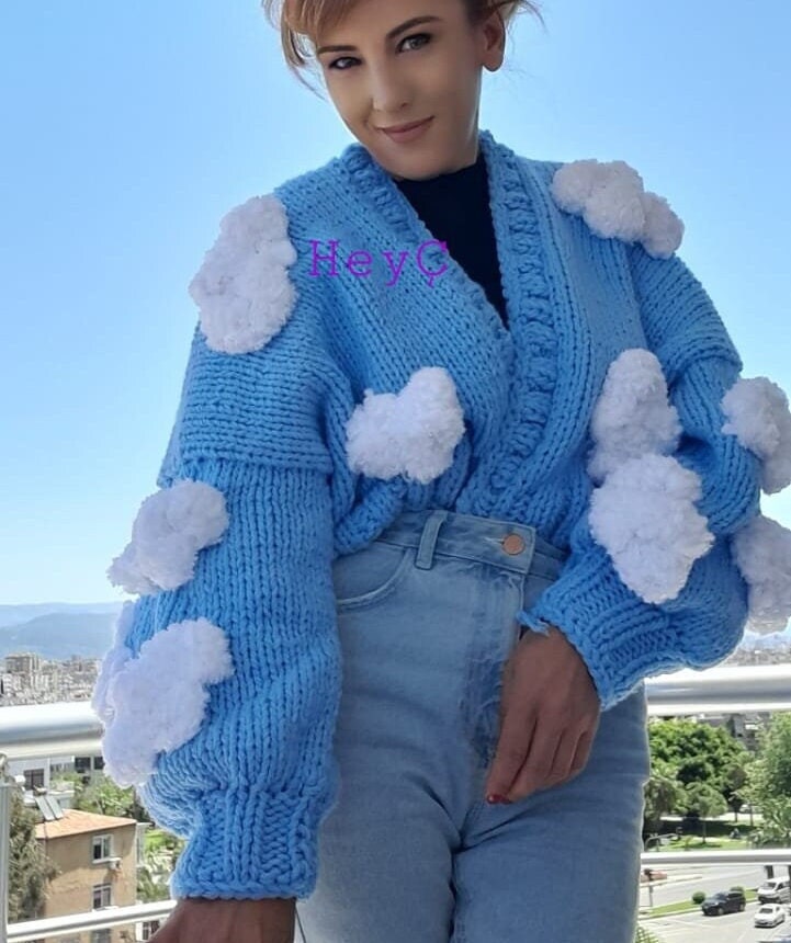 Light blue top fuzzy cardigan
