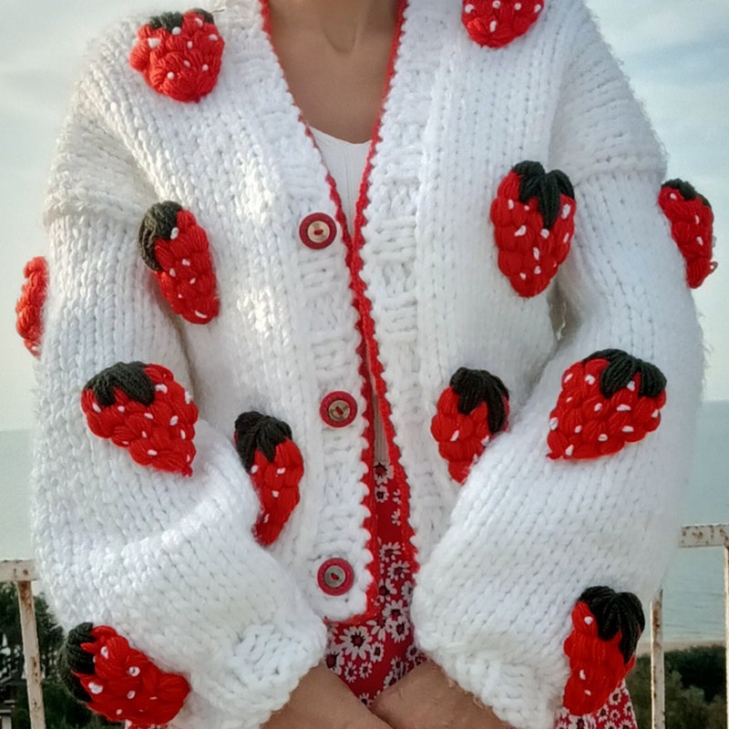 Cotton Strawberry Cardigan main image 1