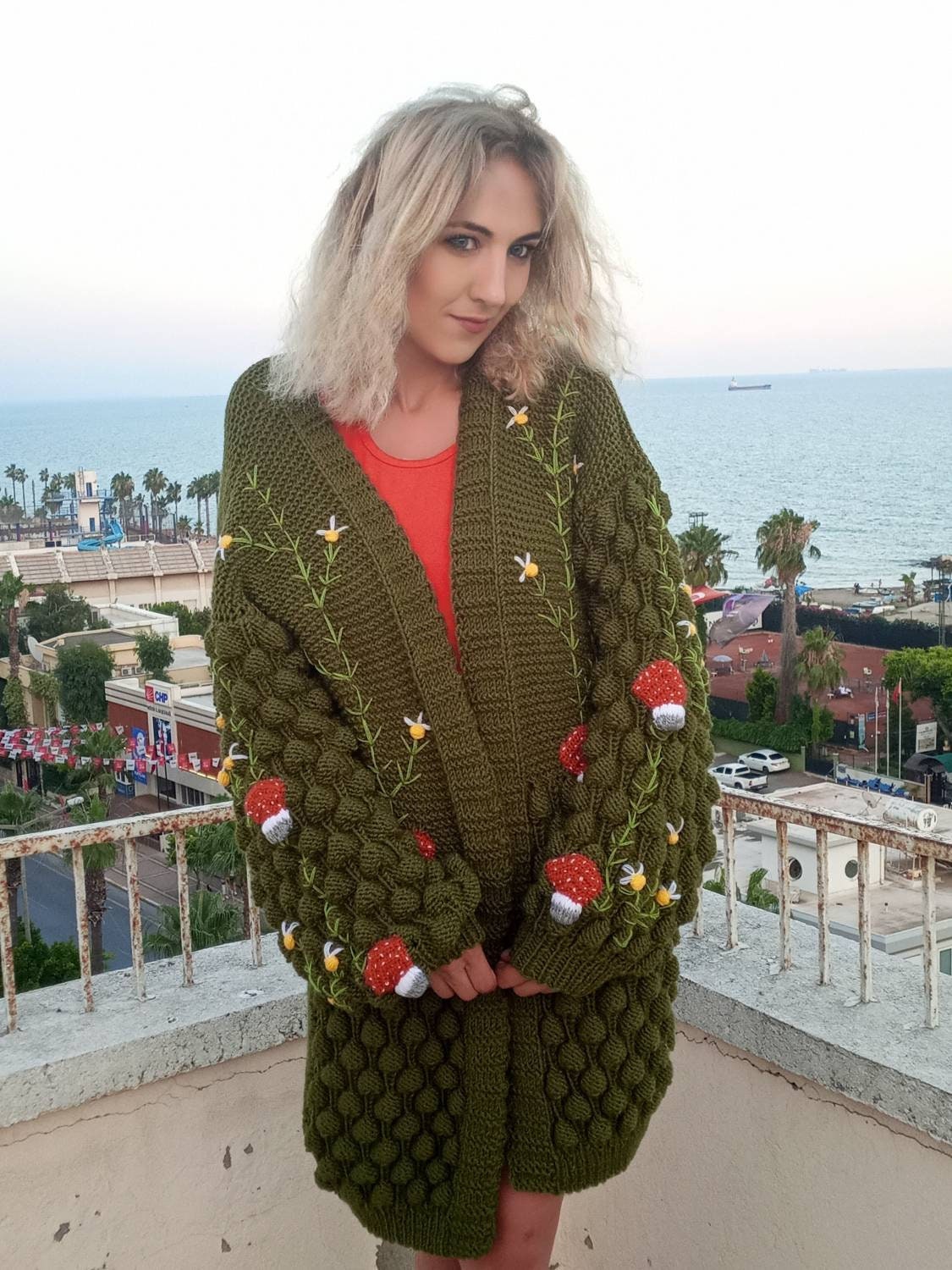 Mushroom Cardigan - Etsy Australia
