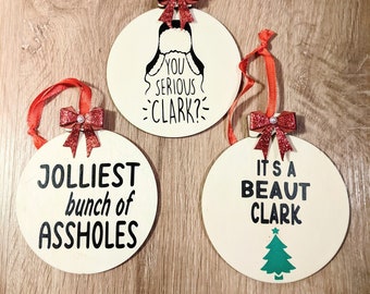 National Lampoons Christmas ornaments/ Christmas movie/Ornament set  / Co worker gifts / secret Santa gift / Hilarious ornaments