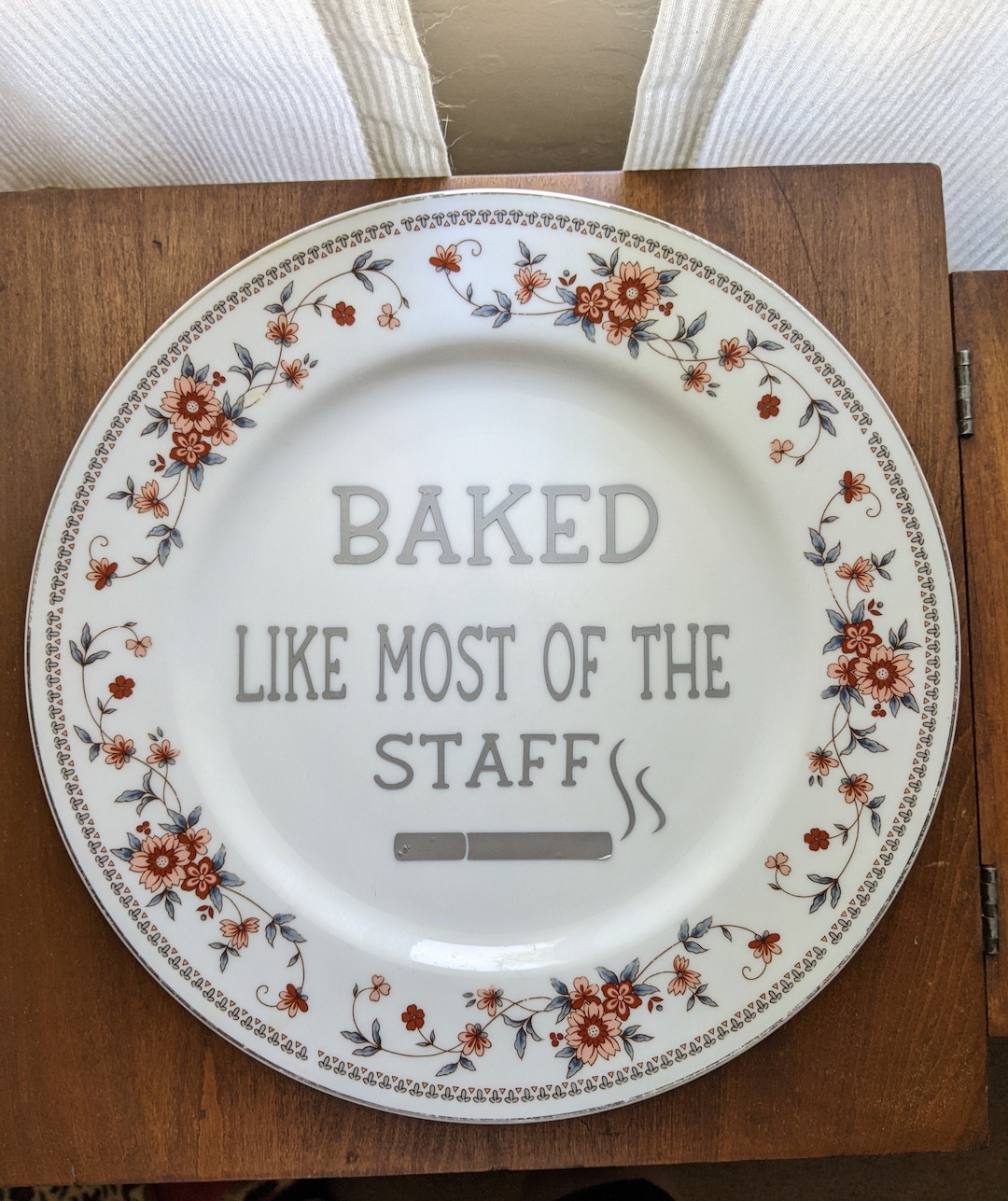 Funny Plates/ Collectors Plate / Upcycled Vintage Plate / Not Fine