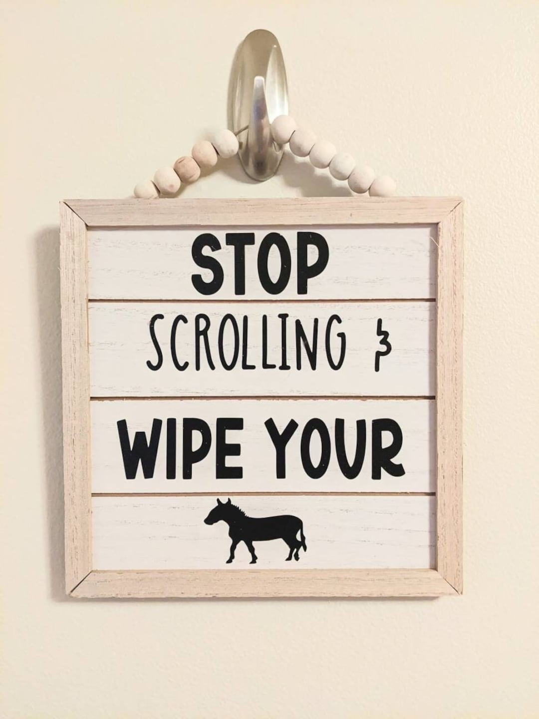 Funny Bathroom Sign/ Wall Decor/ Farmhouse Bathroom/ Hanging Bathroom