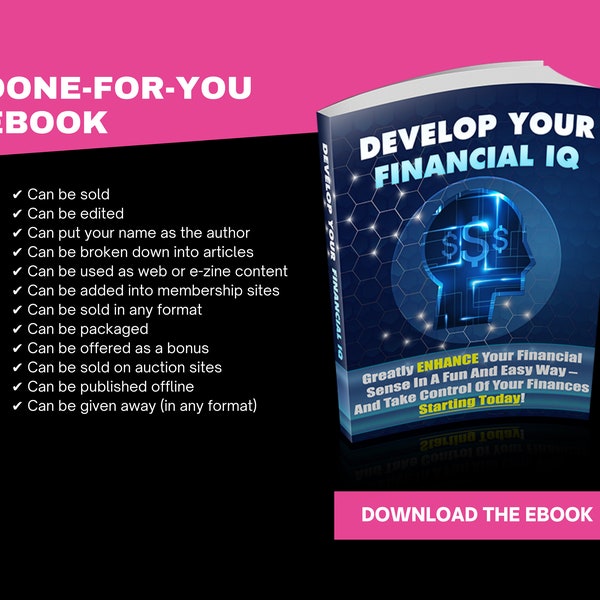 Done-For-You eBook Develop Your Financial IQ | Personal Finance |  Sellable Templates | PLR eBook Template Freebie Template Lead Magnet