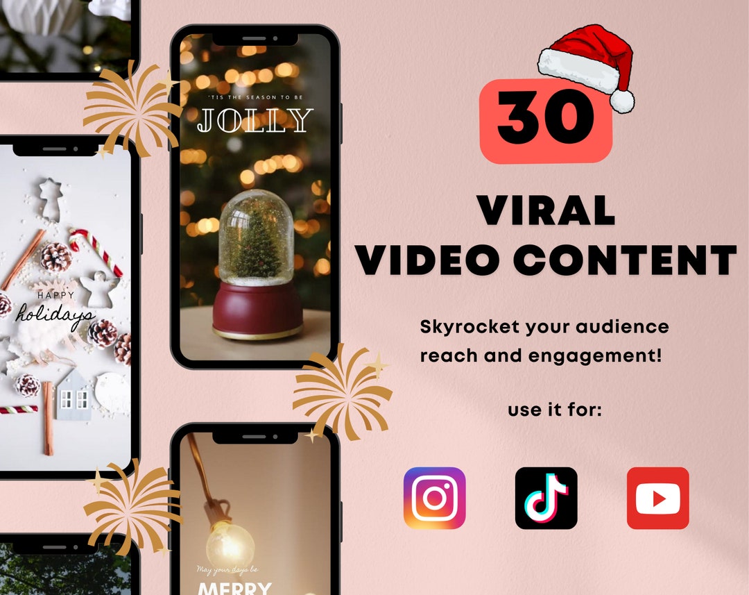 30 Editable Holiday Video Templates IG Reels, Tiktok Videos, Youtube
