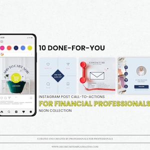 10 Instagram Post Call-to-Actions Canva Template Neon Collection