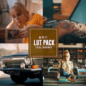 4 Vintage Teal/Orange Pulp LUTs for Color Grading Video and Photo | Premiere Pro | Resolve | Final Cut & more | .CUBE | Film