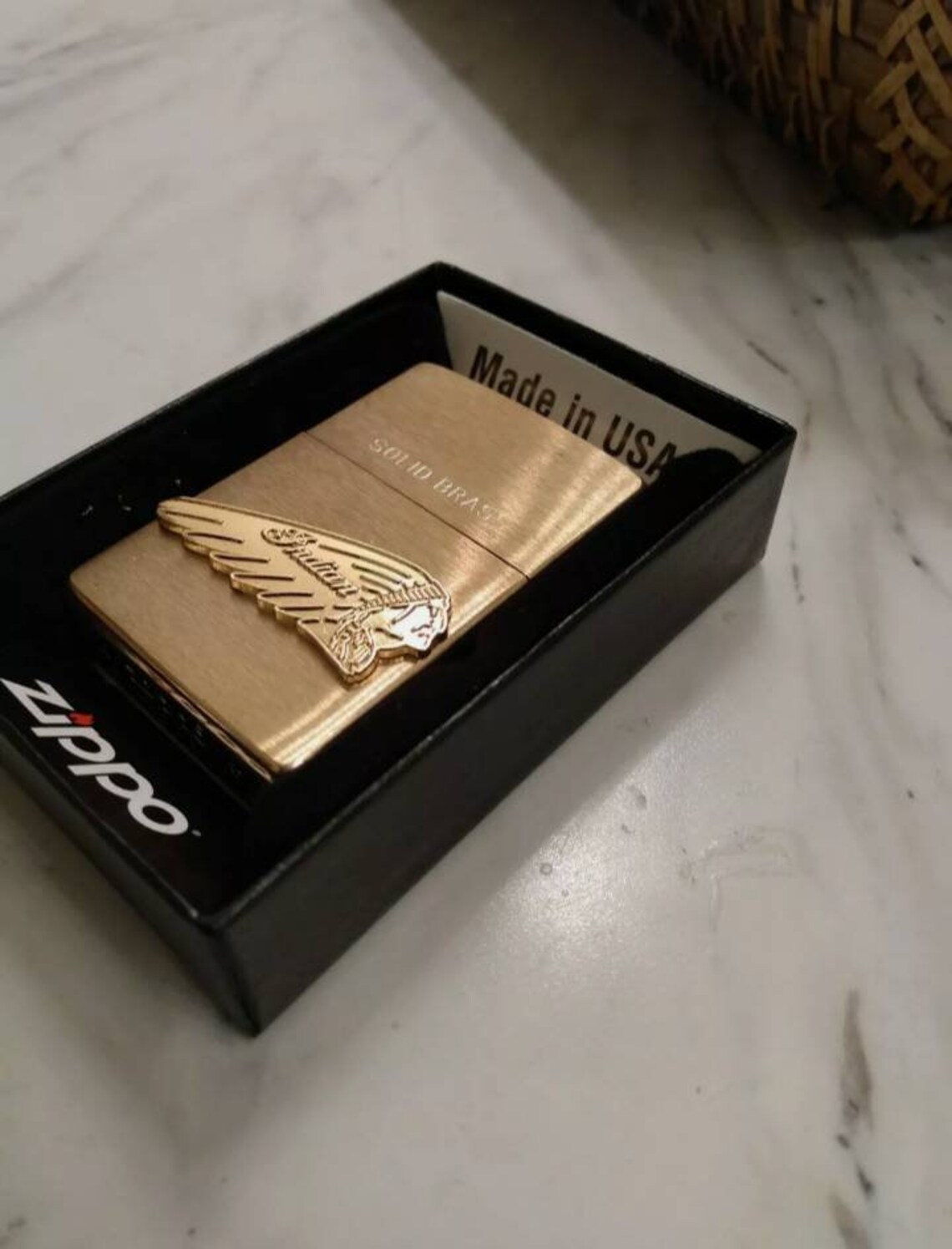 Indian Motorcycles Zippo Lighter Gold on Solid Brass Headdress Etsy