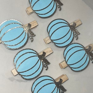 20 Pack Pumpkin Baby Shower clothes pins blue| Little pumpkin| Pumpkin Patch| Pumpkin Baby Shower