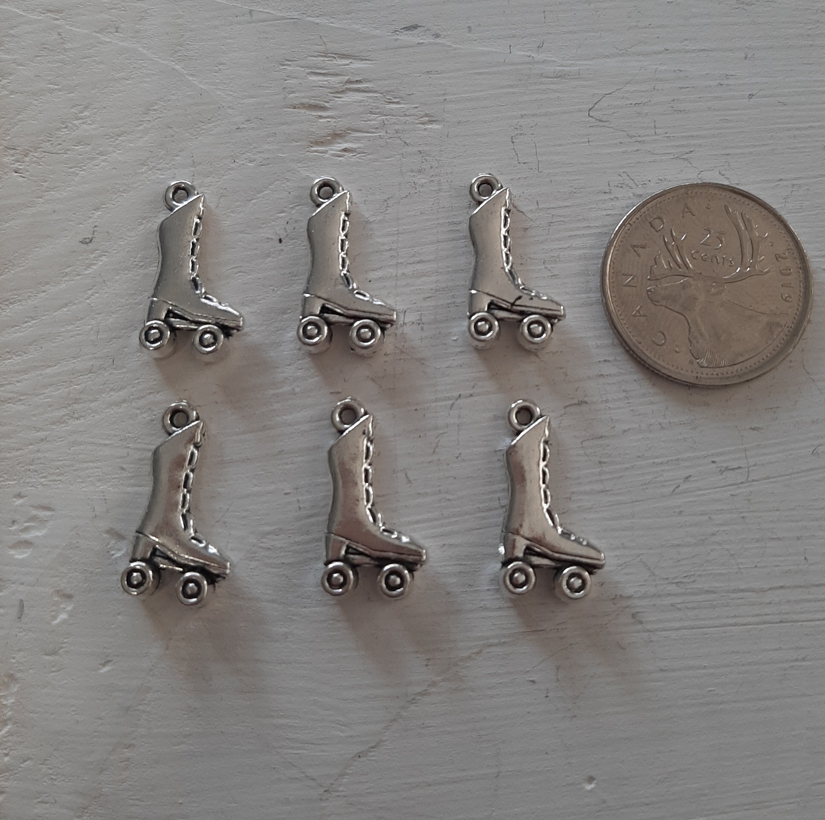 10 Antique Silver Roller Skate Charms Roller Skating Charm Etsy
