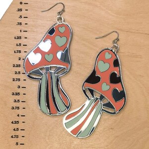 Large Magic Mushrooms Earrings | Valentines Day Earrings | Galentines Day | Valentines Day Gift for Friends | Acrylic