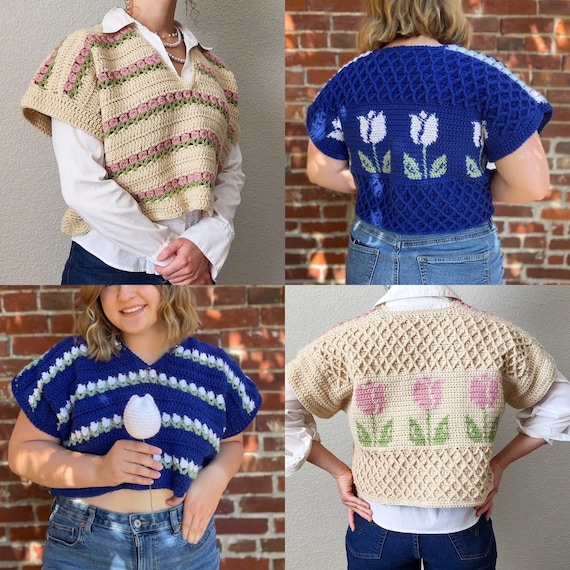 Crochet Top Pattern: Tulip Top, Crochet Crop Top Pattern, Crochet