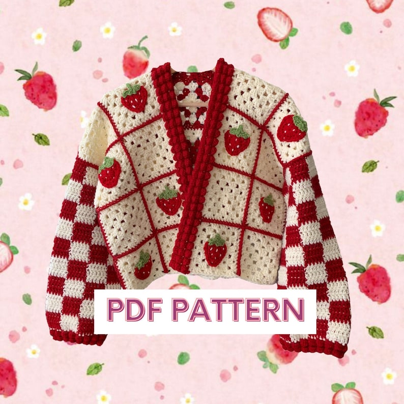 Crochet Cardigan Pattern PDF: Picnic Cardigan, Beginner-Friendly Cardigan Pattern, Crochet Sweater Pattern, Cottagecore Fashion image 1