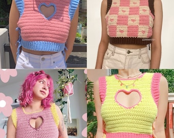 Modello per gilet a cuore: modello per gilet all'uncinetto