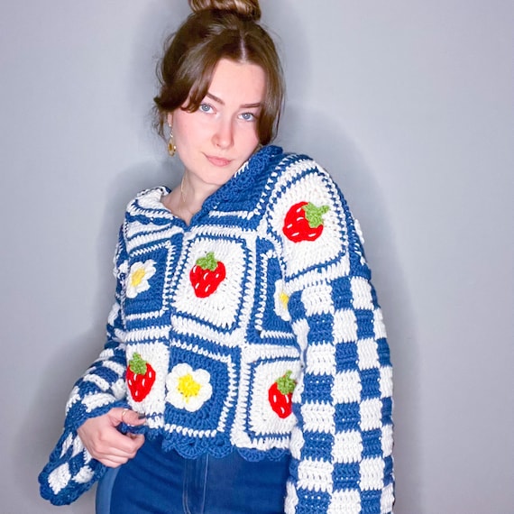 Crochet Sweater Pattern: Picnic Sweater Strawberry Crochet - Etsy UK