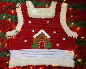 Crochet Vest Pattern PDF - Cozy Holiday Vest, Beginner-friendly Vest Pattern, Christmas Sweater Pattern, Holiday Sweater Pattern