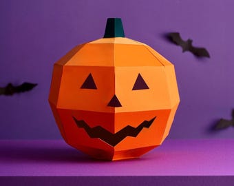 Halloween Papier Kürbis DIY Kik Template