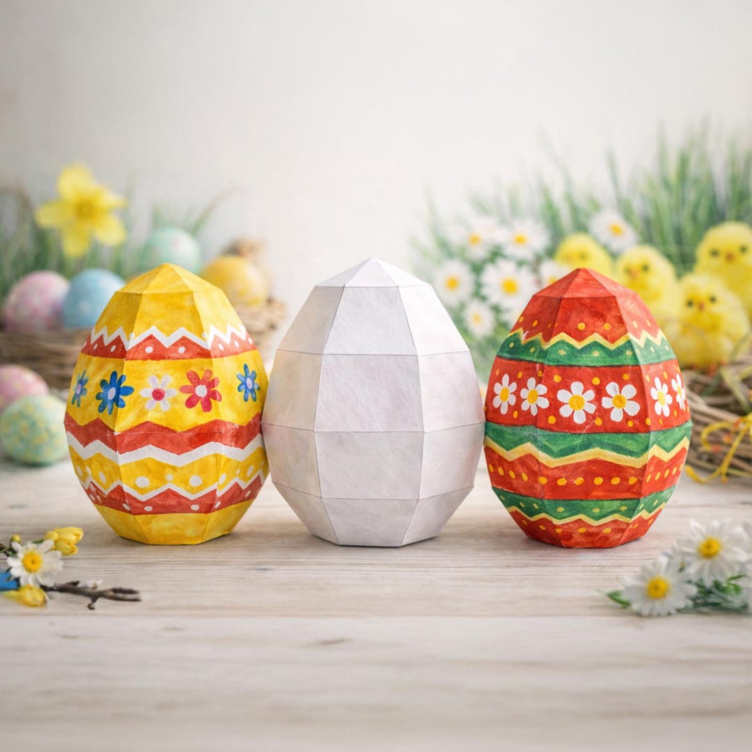 3D Low Density Paper Easter Egg Template 3D Paint Your Own Design - Etsy