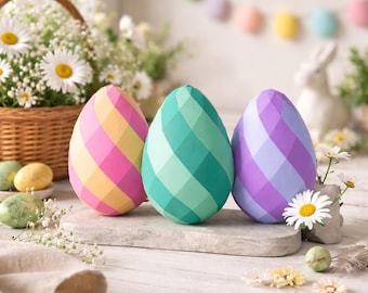 3D Low Poly Osterei Papercraft Template (PDF, SVG)