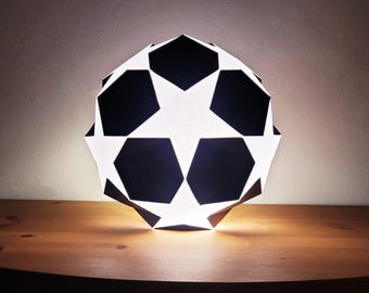 Fussball Nachtlampe Template - DIY Papierlampe, SVG & PDF Dateien