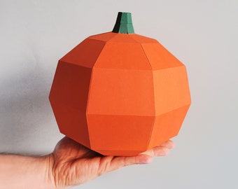 DIY 3D-Kürbis-Origami-Kit: Low Poly Herbst Dekor (PDF-Muster)