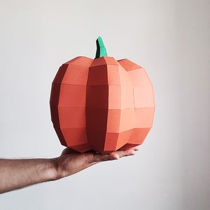 3D Pumpkin Origami Template: Low Poly Halloween Decor (PDF)
