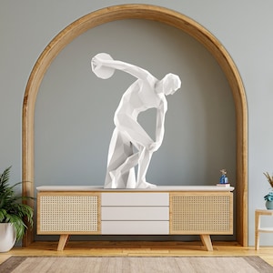 Discobolus Papercraft men statue ,low poly, papercraft 3d, PDF, papercraft, DIY, gift, papercraft pdf, diy papercraft, 3d pdf, sculpture 3d