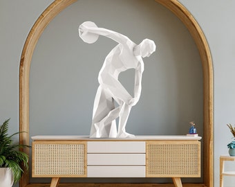 Statuetka papierowa Discobola: 3D DIY mit Low-Poly-Technologie (PDF)
