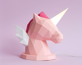 Einhorn Papierlampe DIY Kit - druckbares Muster inklusive