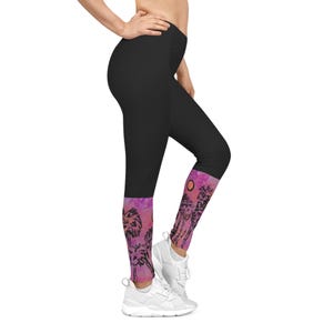 Tropical Sunset Women&#39;s Leggings, Vibrant Casual Leggings, Yoga Pants, Beachwear, Gift for Her, Summer Fashion