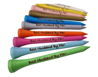 Personalised Golf Tees, 70mm Coloured Golf Tees, Personalised Golf Gift, Golf Gift For Him, Golf Gift For Her, Dad Golf Gift, Mum Golf Gift