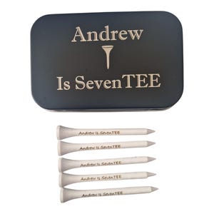 Personalised Golf Gift For 70th Birthday, Personalised Golf Tees In A Tin, 70th Birthday Golf Gift, Birthday Gift For 70 Year Old
