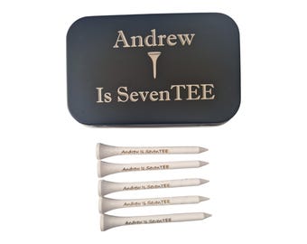 Personalised Golf Gift For 70th Birthday, Personalised Golf Tees In A Tin, 70th Birthday Golf Gift, Birthday Gift For 70 Year Old
