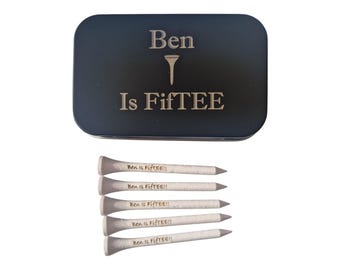 Personalised Golf Gift For 50th Birthday, Personalised Golf Tees In A Tin, 50th Birthday Golf Gift, Birthday Gift For 50 Year Old