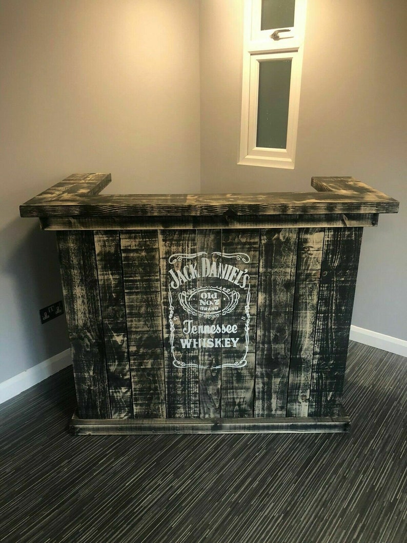 Home Reclaimed Modern Bar in Black Etsy UK