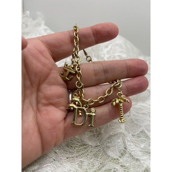 Vintage Di Gold Tone Chain Charm Bracelet - image 6