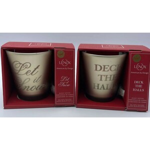 2 Lenox Golden Holidays Collectors Votives „Deck the Halls” i „Let it Snow” NWT