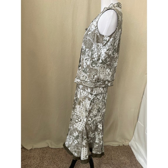 Vintage Bali Women's Green/white Floral 2-Piece S… - image 8