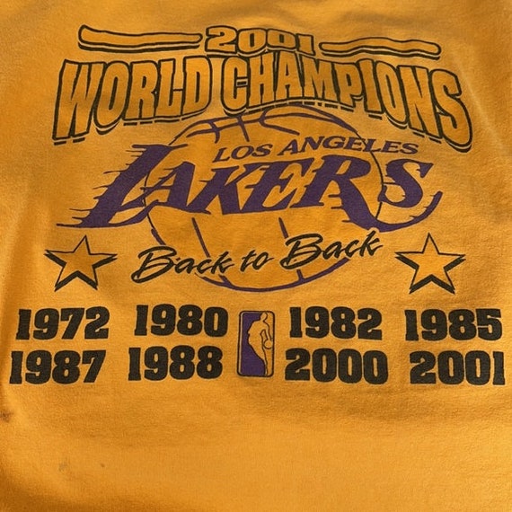 2001 World Champion LA Lakers Back to Back T-Shirt - image 7