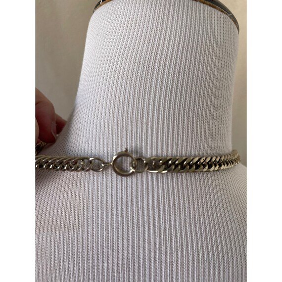 Vintage Extra Long Silver Tone Bead Chain Link Ne… - image 8