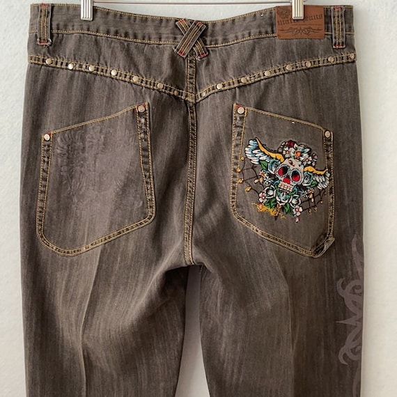 Matte Jeans VINTAGE Studded Skull Skater Jeans - image 4