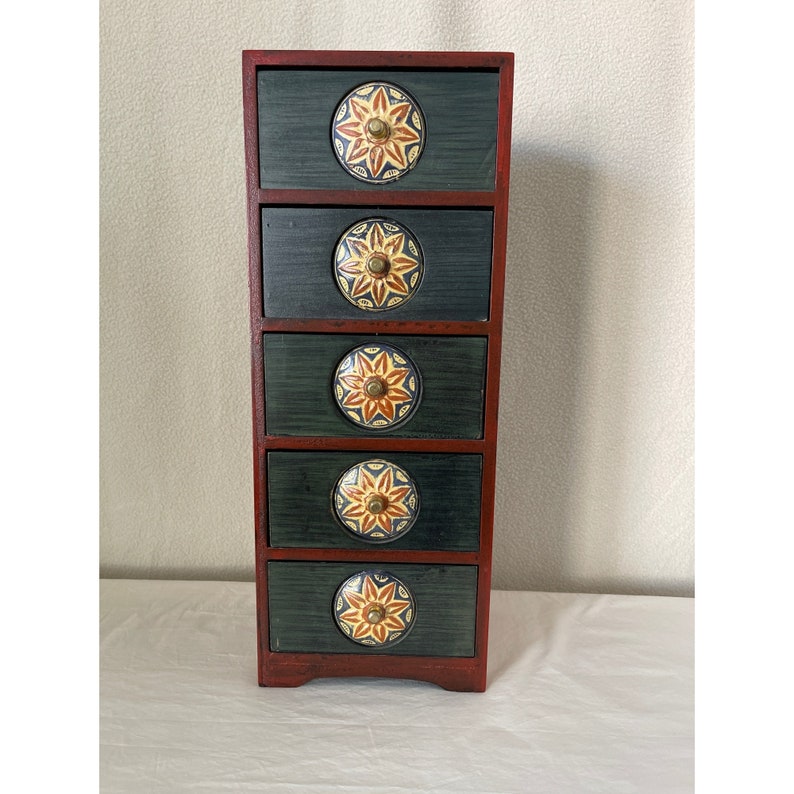 Pier 1 Vintage 5drawer Jewelry Chest of Drawers Etsy UK
