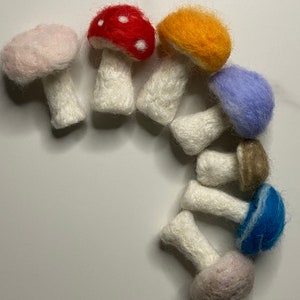 Felted Mushroom Ornaments Made to order