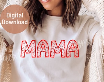 Leopard Mama Valentine Svg, Leopard Valentine&#39;s Day Svg, Mama Svg, Mama Png, Valentine Png, Sublimation Download, Cut File