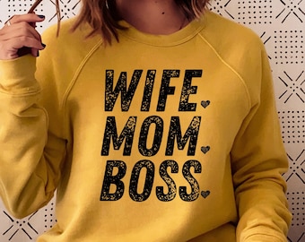 Wife Mom Boss Svg, Small Business Mama Svg, Wife Mom Boss Png, Mom Shirt Svg, Criciut Svg, Pdf Dxf Jpg