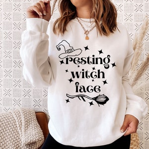 Resting Witch Face Svg, Funny Halloween Svg, Halloween Shirt Png, Witches Broom Svg, Cut Files, Svg For Cricut