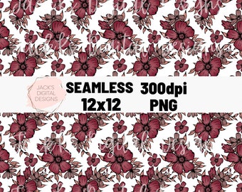 Flower Seamless Pattern, Floral Png, Flower Pattern, One Day At A Time Png, Commercial Use, Skull Seamless Pattern