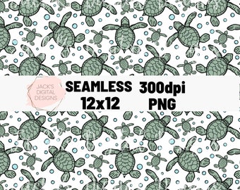Sea Turtle Seamless Pattern, The Ocean Is Filled With Untamed Magic Png, Beach Pattern, Summer Seamless Pattern, Summer Png