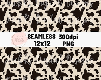Cow Print Seamless Pattern, Freezing To Death Seamless Pattern, Cow Print Skull Png, Hand Drawn Seamless, Commercial Use
